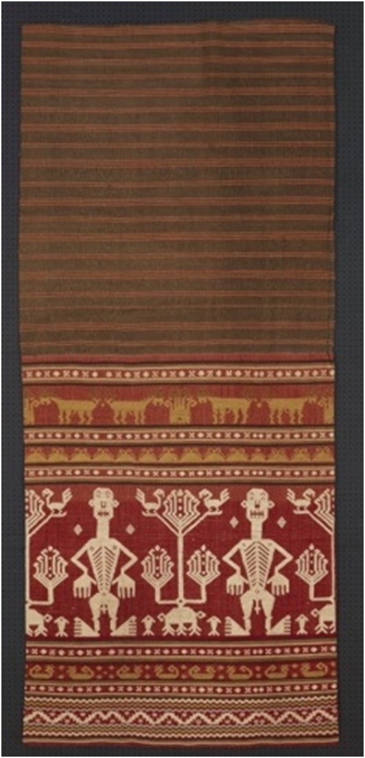 印尼/森巴　20世紀早期 人形動

物紋經錦筒裙