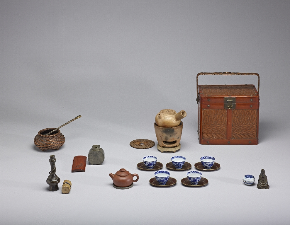 日本 明治時代 煎茶提籃茶器組