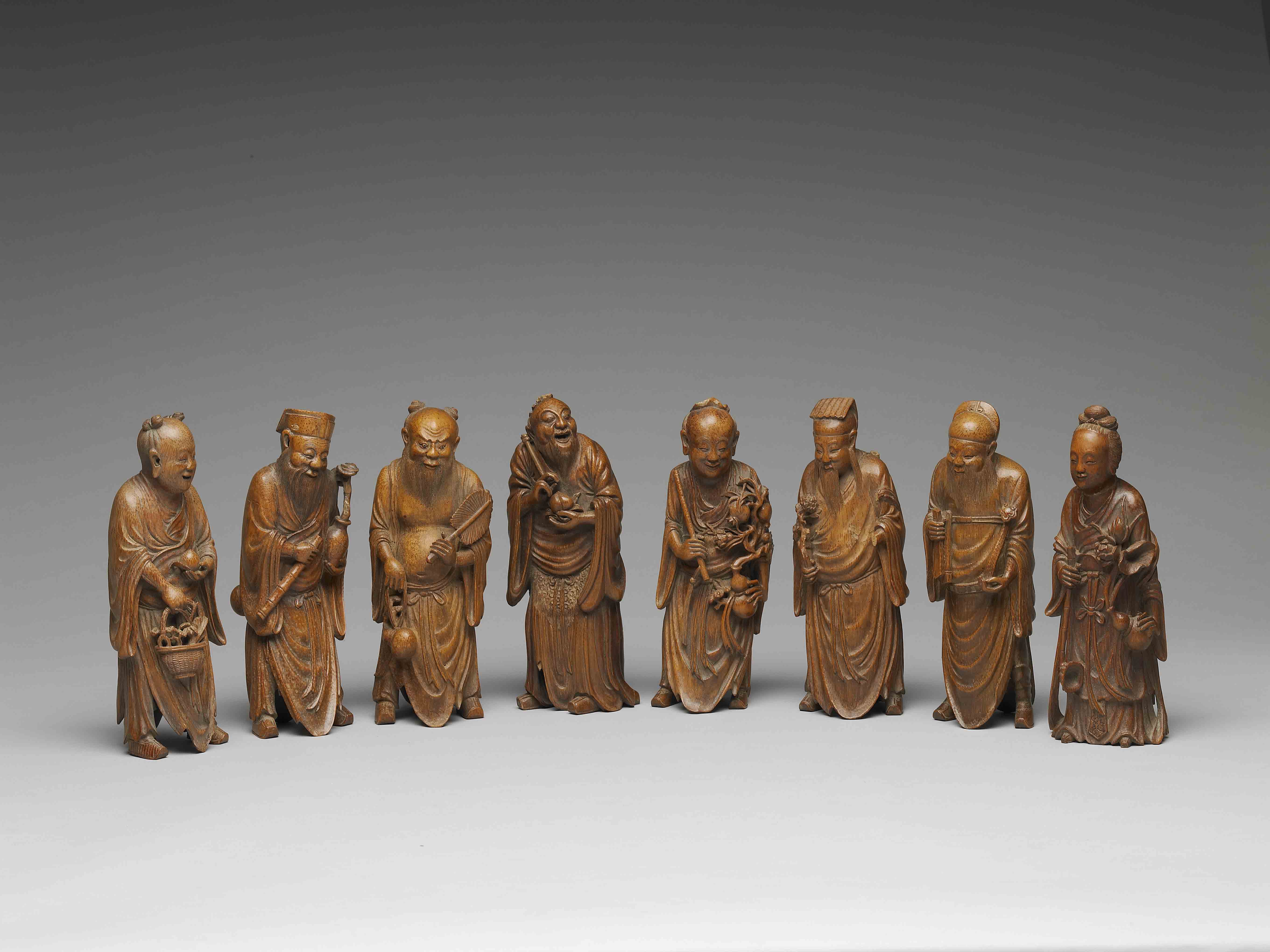 Bamboo carving of the Eight Immortals