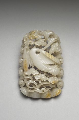 Jade ornament with "Spring waters" motif