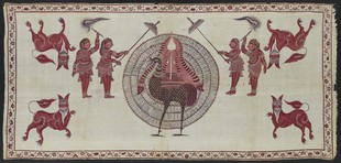 白地孔雀蛇紋繪染掛飾