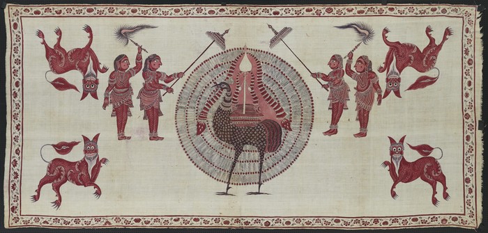 白地孔雀蛇紋繪染掛飾