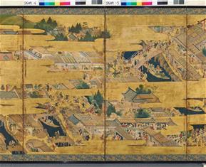 Photo: 2-本展覽焦點展件為日本重要文化財，鳥瞰17世紀江戶的〈江戶名所圖屏風〉(局部)，展開近一千公分，展演著市井百態的豐富細節，限期展至6月15日。
