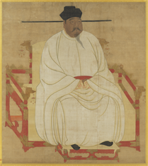 Photo: 國寶〈宋太祖坐像〉描繪宋代開國皇帝趙匡胤，是故宮院藏四幅太祖像中唯一的全身像。