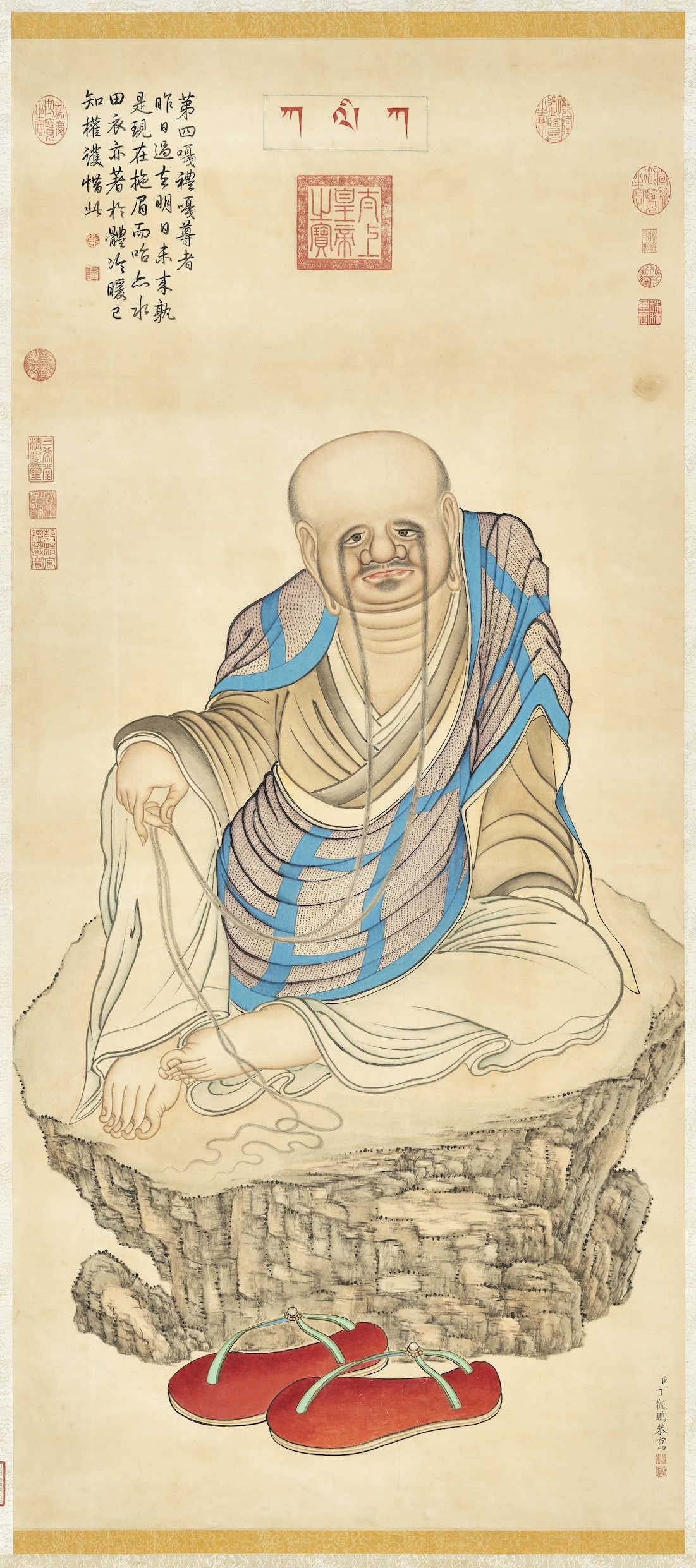 丁觀鵬畫十六羅漢像（四）第四嘎禮嘎尊者　軸