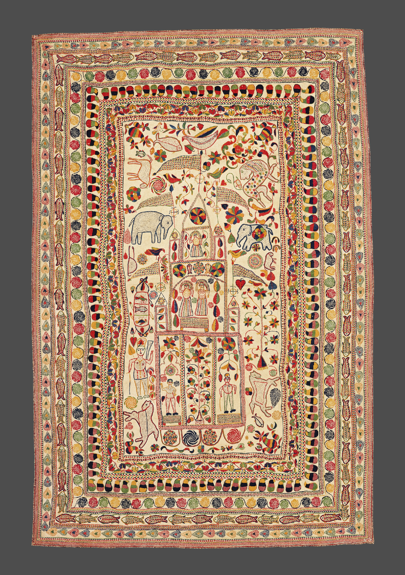 White Embroidered Cloth (Kanthas)
