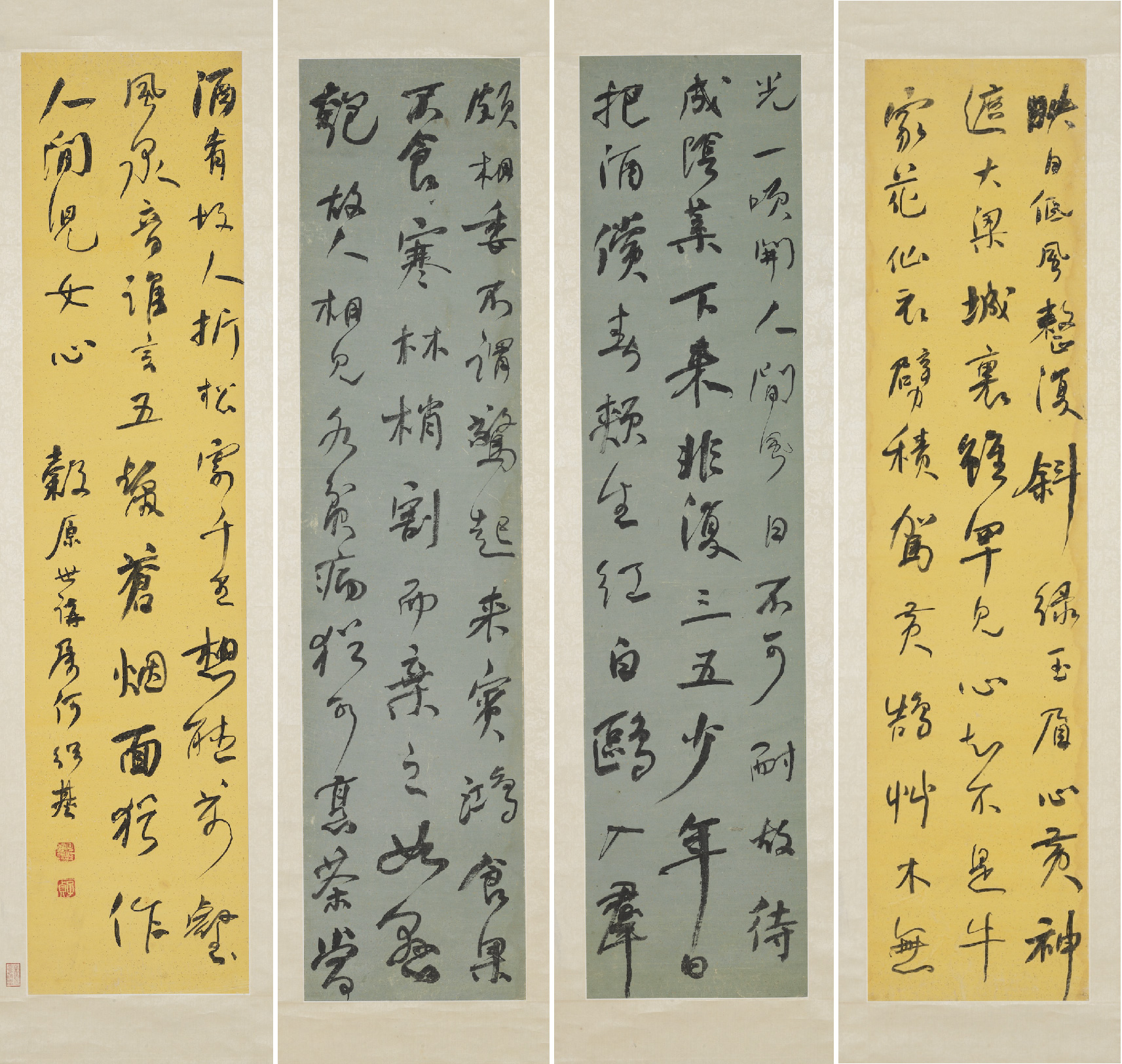 何紹基行書四屏　軸