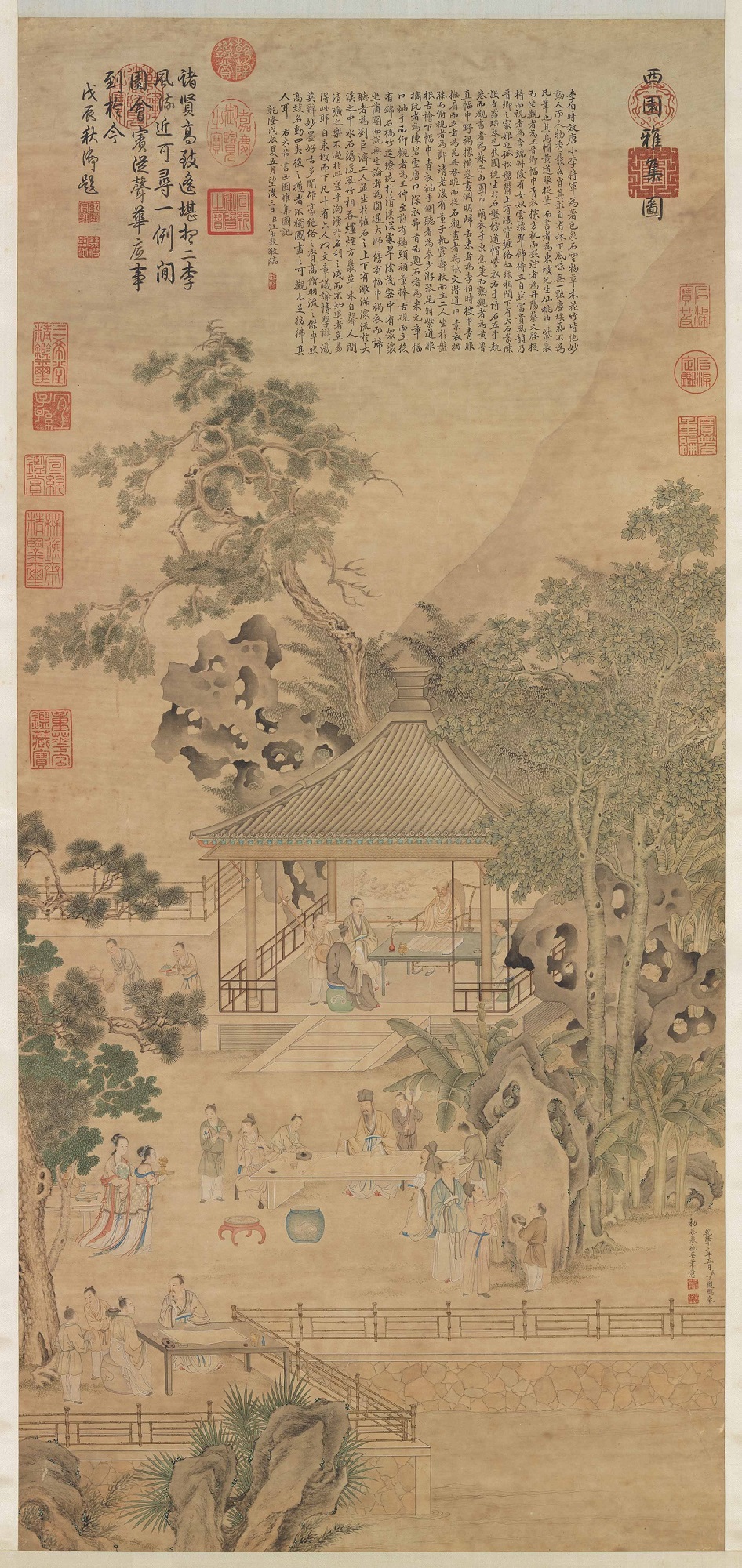 摹仇英西園雅集圖