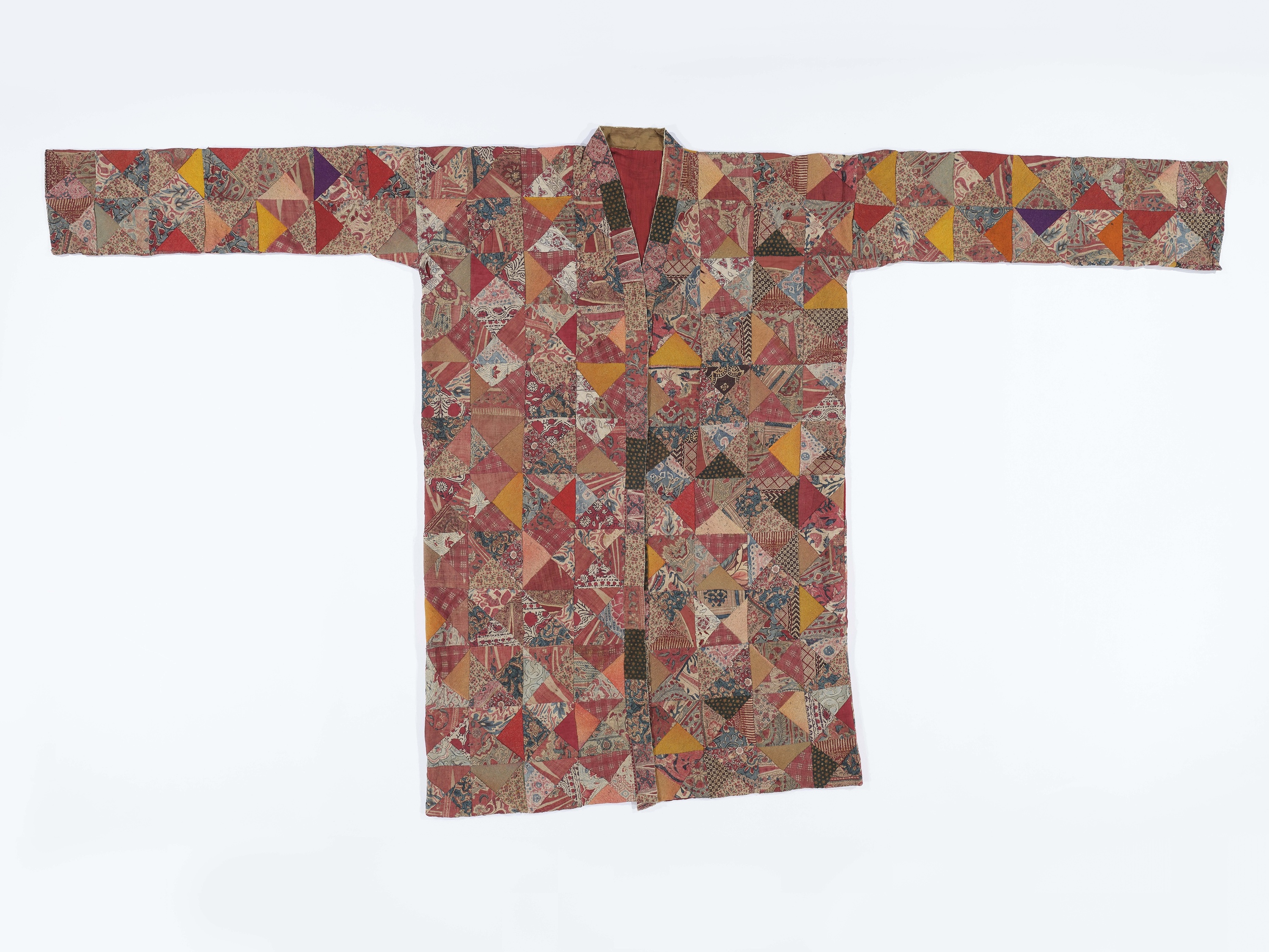 Patchwork ceremonial coat (kyahi antakusuma) with geometric pattern